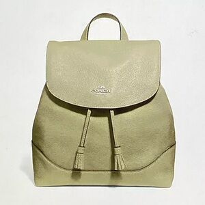 COACH Elle Light Clover Green Pebble Leather Backpack Style #F72645 NEW NWOT